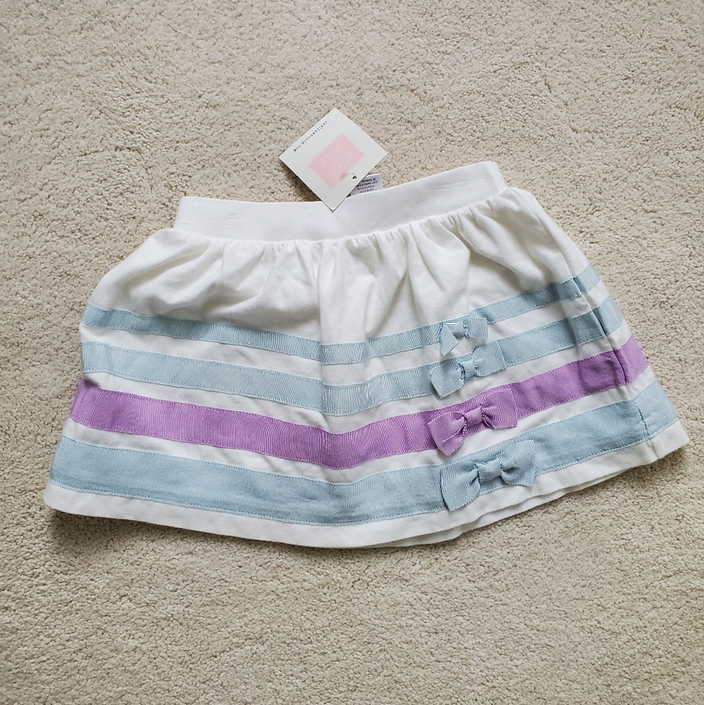 NWT Janie and Jack Baby Girls' White Ribbon and Bow Skirt sz6-12m